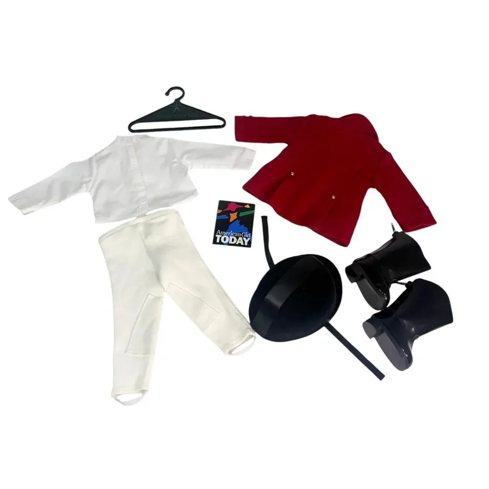 American Girl Doll Equestrian Outfit Horseback Riding Breeches Helmet Boots Top